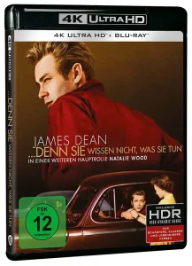 Finales Cover zu Denn sie wissen nicht, was sie tun mit James Dean. 4K Blu-ray Disc
