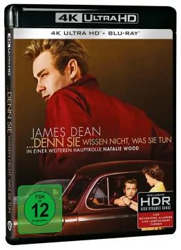 Finales Cover zu Denn sie wissen nicht, was sie tun mit James Dean. 4K Blu-ray Disc