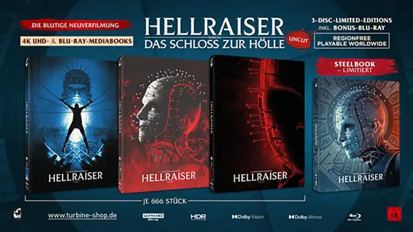 Update: Turbine: Hellraiser im Mediabook – „Das Schloss zur Hölle“ kehrt als limitierte Reihe zurück