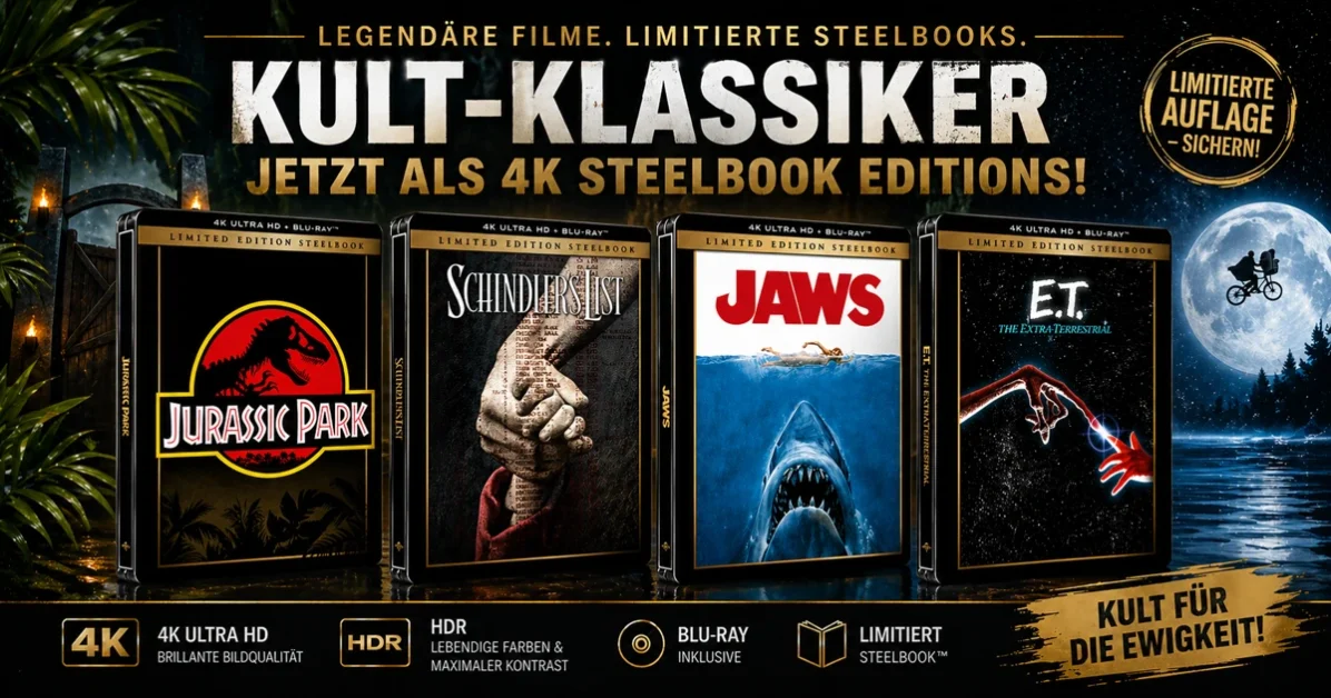 Steven Spielberg Steelbooks: 4K Klassiker kehren als UHD-Editionen zurück