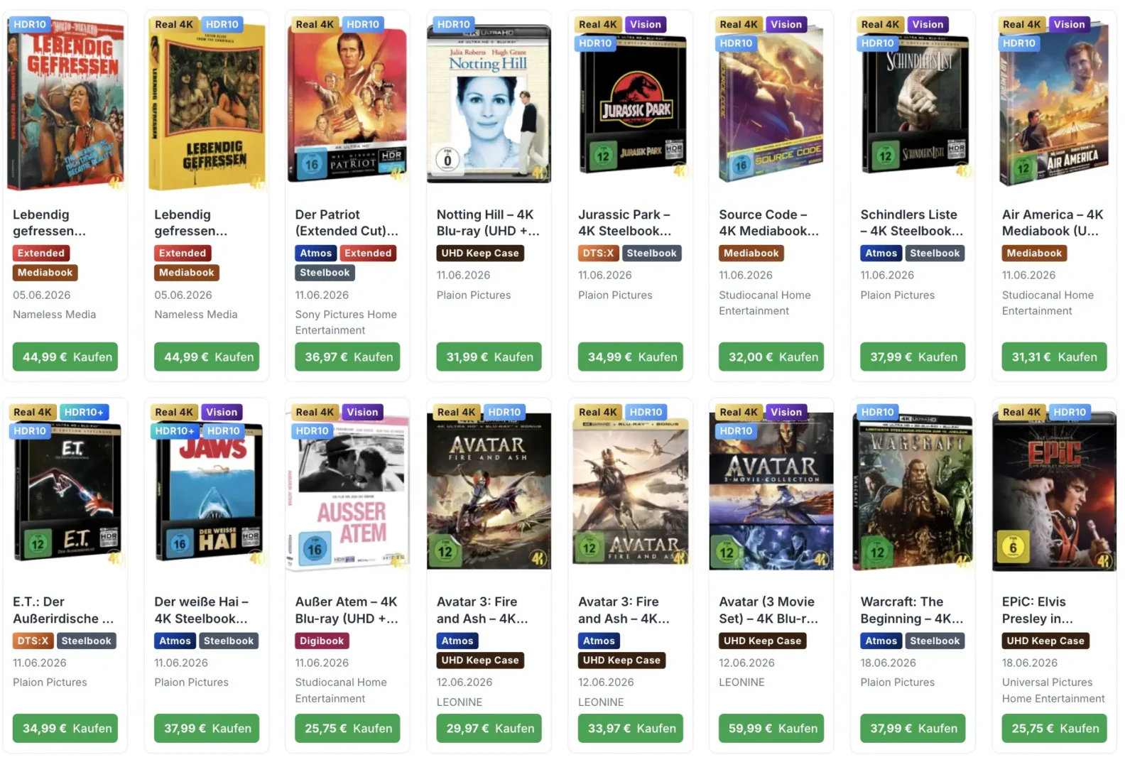 UHD Blu-ray Kalender von 4kfilmliste.de